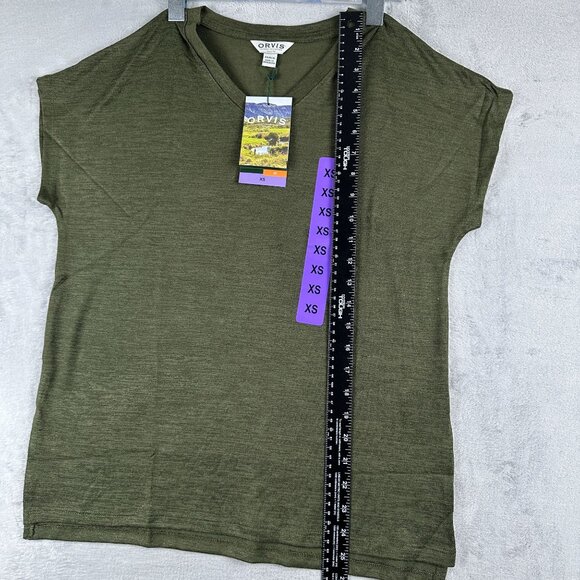 Orvis Knit Shirt Tunic T Shirt Top V Neck High Low Womens Green Size X Small - Picture 10 of 11